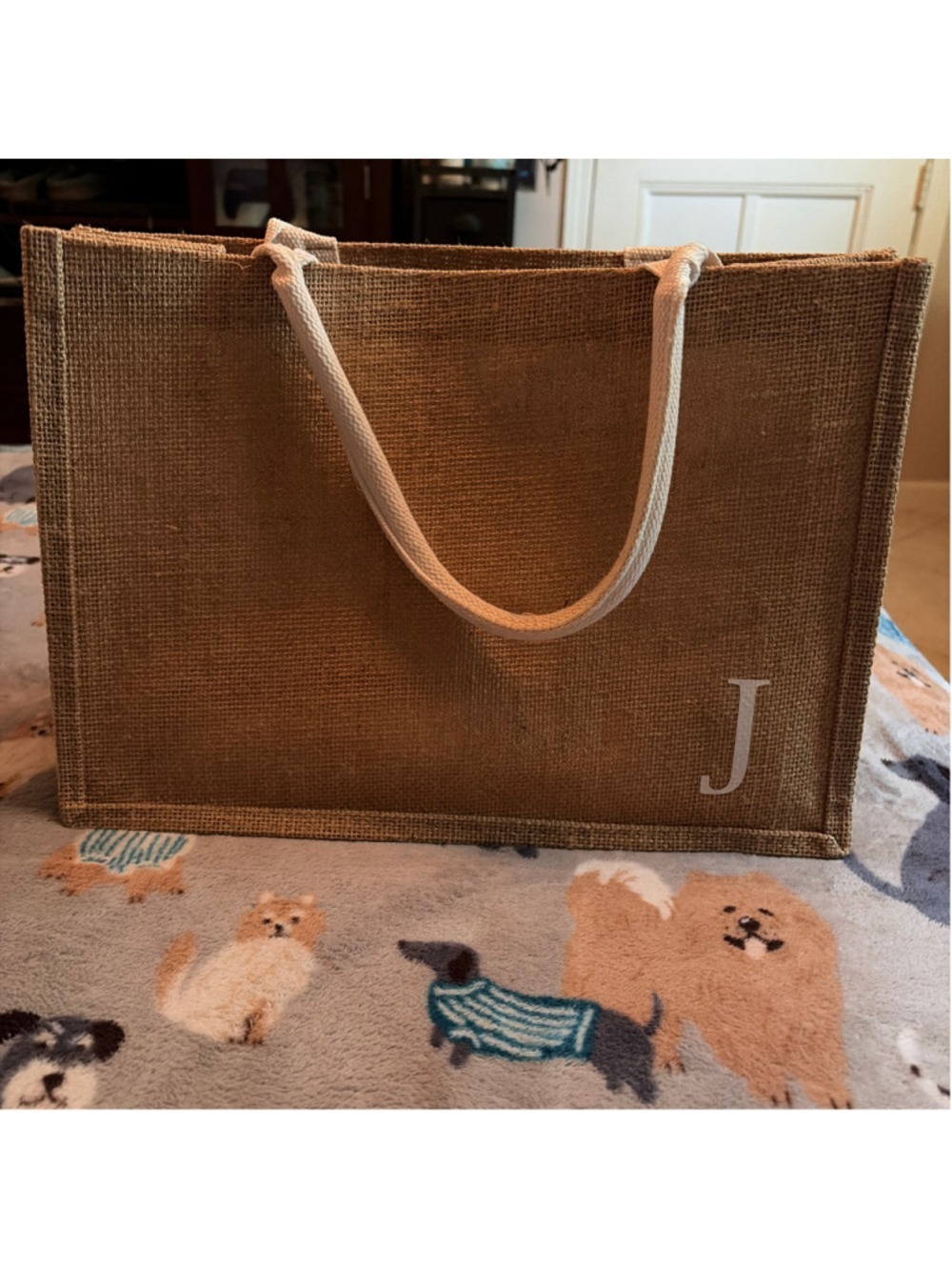Unbranded Brown Jute Tote Bag One Size